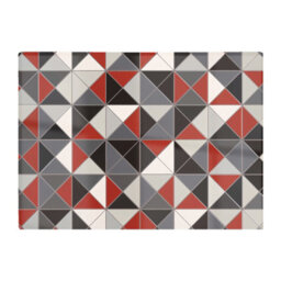 Warren Reed Designer Grey Red Triangle Geometric Glass Chopping Board - thumbnail 1
