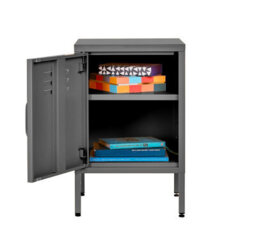 MMT Funiture Designs Grey mmt Metal Locker Cabinet - 38X38X60Cm Bedside Table Sideboard For Bedroom/living - thumbnail 3
