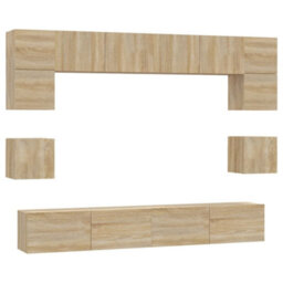 Berkfield 8 Piece Tv Cabinet Set Sonoma Oak Engineered Wood - thumbnail 2