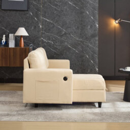 Matteo 3 Seater L-Shaped Corner Sofa With Usb, Storage & Led Lighting - Beige - thumbnail 9
