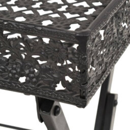 Berkfield Folding Tea Table Vintage Style Metal 58X35X72 Cm Black - thumbnail 5
