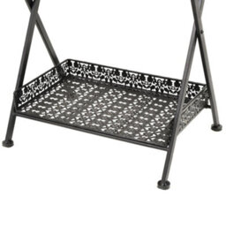 Berkfield Folding Tea Table Vintage Style Metal 58X35X72 Cm Black - thumbnail 8