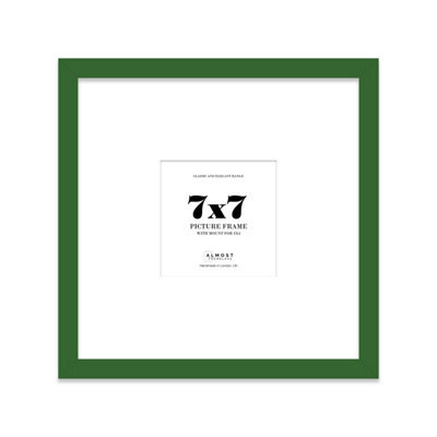 "7X7"" Green Picture Frame - 7X7"" Square Frame With 4X4"" Mount For 7X7""/4X4"" Pictures Vintage Style Gallery Wall, 1 Pack" - image 1