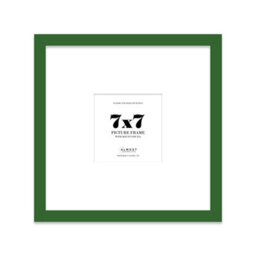 "7X7"" Green Picture Frame - 7X7"" Square Frame With 4X4"" Mount For 7X7""/4X4"" Pictures Vintage Style Gallery Wall, 1 Pack" - thumbnail 1
