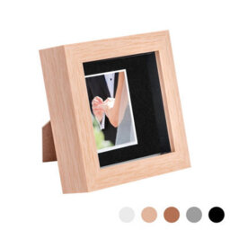 "Nicola Spring 4 X 4"" Photo Frame - Light Wood/black Mount - 3D Photo Frame Picture Frame Box Portrait Display Case (12.5 X 12.5Cm)" - thumbnail 1