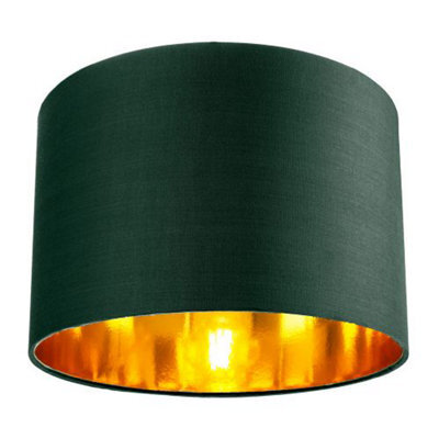 Happy Homewares Contemporary Green Cotton 12 Table/pendant Lamp Shade With Shiny Copper Inner - image 1