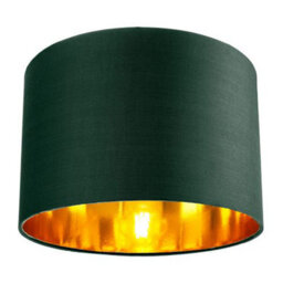 Happy Homewares Contemporary Green Cotton 12 Table/pendant Lamp Shade With Shiny Copper Inner