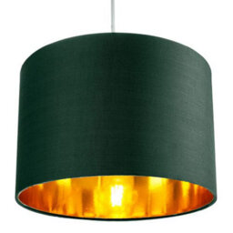 Happy Homewares Contemporary Green Cotton 12 Table/pendant Lamp Shade With Shiny Copper Inner - thumbnail 4