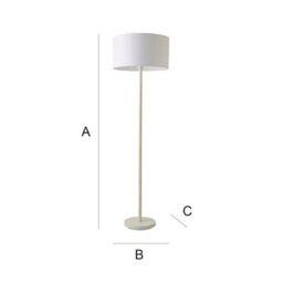 Valuelights Charles White Floor Lamp With Drum Shade And Bulb - thumbnail 9