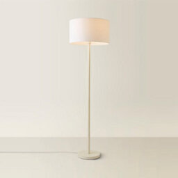 Valuelights Charles White Floor Lamp With Drum Shade And Bulb - thumbnail 4