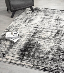 Obsidian Modern Low Pile Area Rug - Oblique Abstract Design Grey 120Cm X 170Cm - thumbnail 3