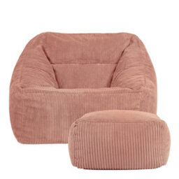 Icon Armchair And Footstool Jumbo Cord Bundle Dawn Pink - thumbnail 2
