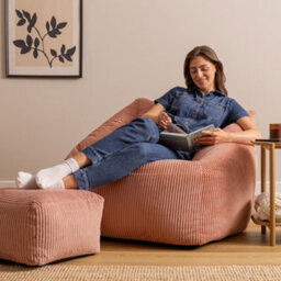 Icon Armchair And Footstool Jumbo Cord Bundle Dawn Pink - thumbnail 1