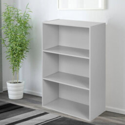 Urbn-Living Urbnliving 90Cm Height Wide 3 Tier Book Shelf Deep Bookcase Storage Cabinet Display Colour Grey Dining Living Room - thumbnail 2