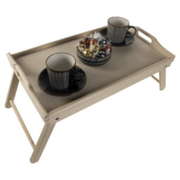 Woodeedoo Wooden Bed Serving Tray With Folding Legs Handles And Laptop Stand Rectangular Unfinished Pine Table 50 X 30 X 27 Cm - thumbnail 2