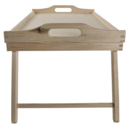 Woodeedoo Wooden Bed Serving Tray With Folding Legs Handles And Laptop Stand Rectangular Unfinished Pine Table 50 X 30 X 27 Cm - thumbnail 3