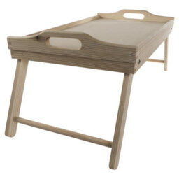 Woodeedoo Wooden Bed Serving Tray With Folding Legs Handles And Laptop Stand Rectangular Unfinished Pine Table 50 X 30 X 27 Cm - thumbnail 7