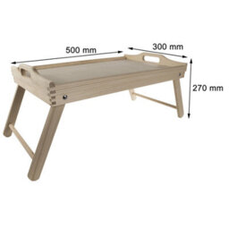 Woodeedoo Wooden Bed Serving Tray With Folding Legs Handles And Laptop Stand Rectangular Unfinished Pine Table 50 X 30 X 27 Cm - thumbnail 9