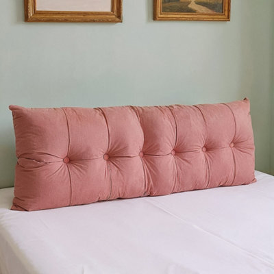 Living And Home Pink Removable And Washable Chenille Cushion Headboard Pillow, 180Cm W X 60Cm H - image 1