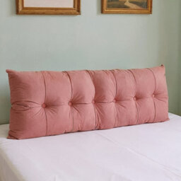 Living And Home Pink Removable And Washable Chenille Cushion Headboard Pillow, 180Cm W X 60Cm H - thumbnail 1