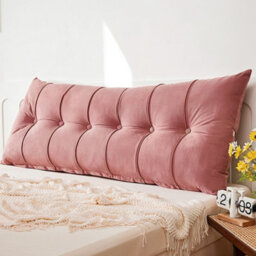 Living And Home Pink Removable And Washable Chenille Cushion Headboard Pillow, 180Cm W X 60Cm H - thumbnail 3