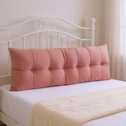 Living And Home Pink Removable And Washable Chenille Cushion Headboard Pillow, 180Cm W X 60Cm H - thumbnail 2