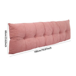 Living And Home Pink Removable And Washable Chenille Cushion Headboard Pillow, 180Cm W X 60Cm H - thumbnail 9