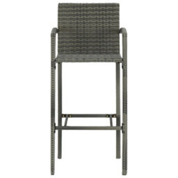 Berkfield 5 Piece Garden Bar Poly Rattan Grey - thumbnail 8