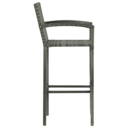 Berkfield 5 Piece Garden Bar Poly Rattan Grey - thumbnail 9