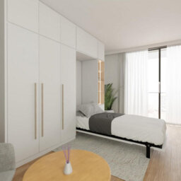 WallBedKing Wall Bedking Morphy Space-Saving Pull-Down Wall Bed Frame - Modular Folding Murphy Bed For Diy - 80X190 Cm - thumbnail 2