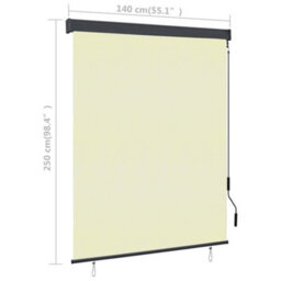 Walplus Cream Outdoor Roller Blind 140X250 Cm - Exterior Shade For Balcony, Garden, Patio - thumbnail 8