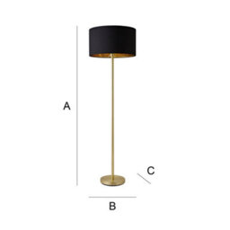 Valuelights Charles Gold Floor Lamp With Black And Metallic Shade - thumbnail 8