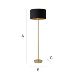Valuelights Charles Gold Floor Lamp With Black And Metallic Shade - thumbnail 9