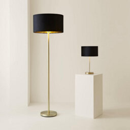 Valuelights Charles Gold Floor Lamp With Black And Metallic Shade - thumbnail 7