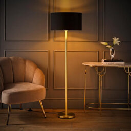 Valuelights Charles Gold Floor Lamp With Black And Metallic Shade - thumbnail 5