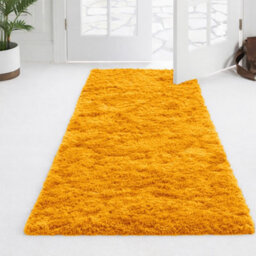 Aspire Homeware Non-Slip Ochre Shaggy Rug Soft Fluffy Washable, Hallways And Entryways Runner, (L)220Cm X (W)60Cm - thumbnail 1