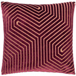 Paoletti Evoke Cut Velvet Cushion Cover, Burgundy, 45 X 45Cm