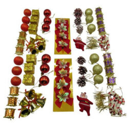 SecureFix Direct Traditional Mixed Christmas Tree Decorations X2 (Xmas Baubles Festive)