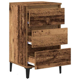Berkfield Durable Bedside Cabinet Old Wood 40X35X70 Cm Engineered Wood - thumbnail 5