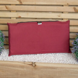 Samuel Alexander Hand Made 6 Seater Rustic Wooden Garden Furniture Set. Table, Bench, Chairs & Burgundy Cushions - thumbnail 8