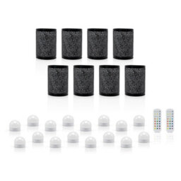 Auraglow Omniance Seraphine Rechargeable Wireless Table Lamp With Remote - Black - 8 Lamps, 16 Light Sources, 2 Remotes - thumbnail 1