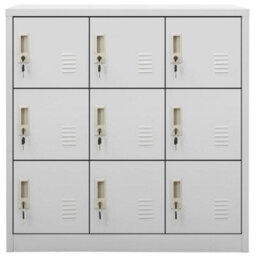 Walplus Light Grey Locker Cabinet 90X45X92.5 Cm Steel Storage Organiser - thumbnail 2