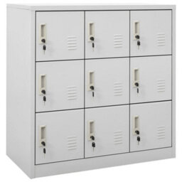 Walplus Light Grey Locker Cabinet 90X45X92.5 Cm Steel Storage Organiser - thumbnail 1