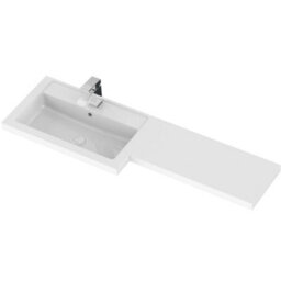 Hudson Reed Fusion 1200mm Left-Hand Basin And Wc Combination Unit, Gloss White, Floor-Standing - thumbnail 2