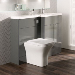 Hudson Reed Fusion 1200mm Left-Hand Basin And Wc Combination Unit, Gloss White, Floor-Standing - thumbnail 5