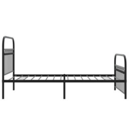 Berkfield Metal Bed Frame Without Mattress With Footboard Black 100X200Cm - thumbnail 5