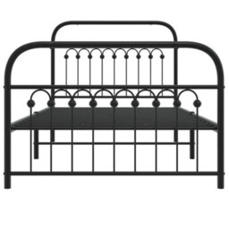 Berkfield Metal Bed Frame Without Mattress With Footboard Black 100X200Cm - thumbnail 4