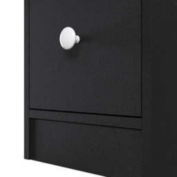 Black 1 Drawer Bedside Table Cabinet Sofa Side Lamp Table Nightstand Shelf Storage - thumbnail 4
