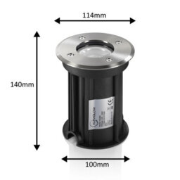 Auraglow Deep Recessed Gu10 Holder Garden Ground Path Deck Light Ip67 Driveway Outdoor Uplighter - Four Pack - thumbnail 3