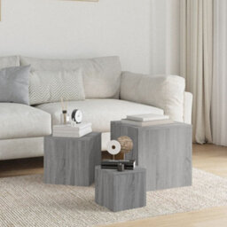 Berkfield Side Tables 3 Pcs Grey Sonoma Engineered Wood - thumbnail 6